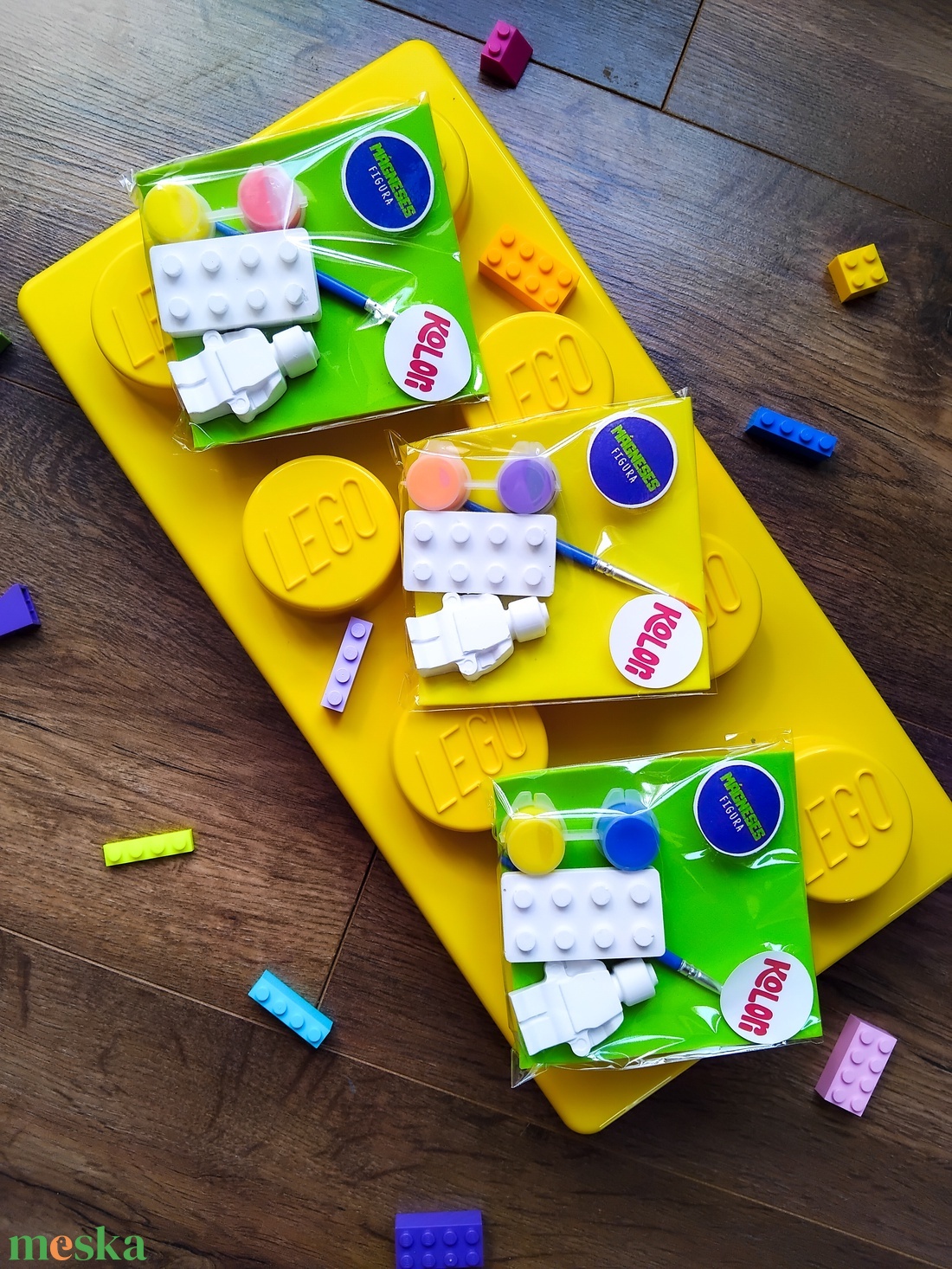 Mini Lego szett - mágneses festhető gipszfigurák - diy (csináld magad) - egységcsomag - Meska.hu