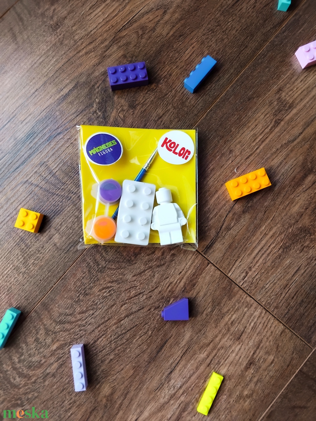 Mini Lego szett - mágneses festhető gipszfigurák - diy (csináld magad) - egységcsomag - Meska.hu