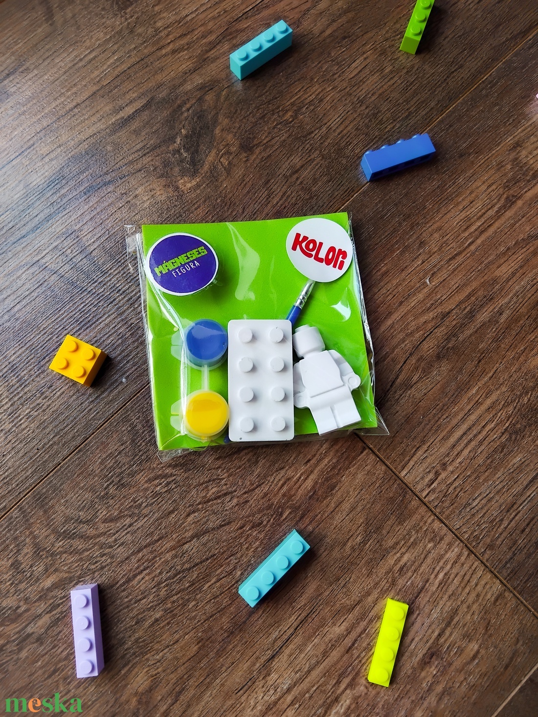 Mini Lego szett - mágneses festhető gipszfigurák - diy (csináld magad) - egységcsomag - Meska.hu