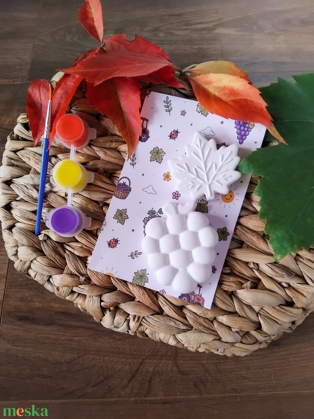 Mini szüret - mágneses festhető gipszfigurák - diy (csináld magad) - egységcsomag - Meska.hu