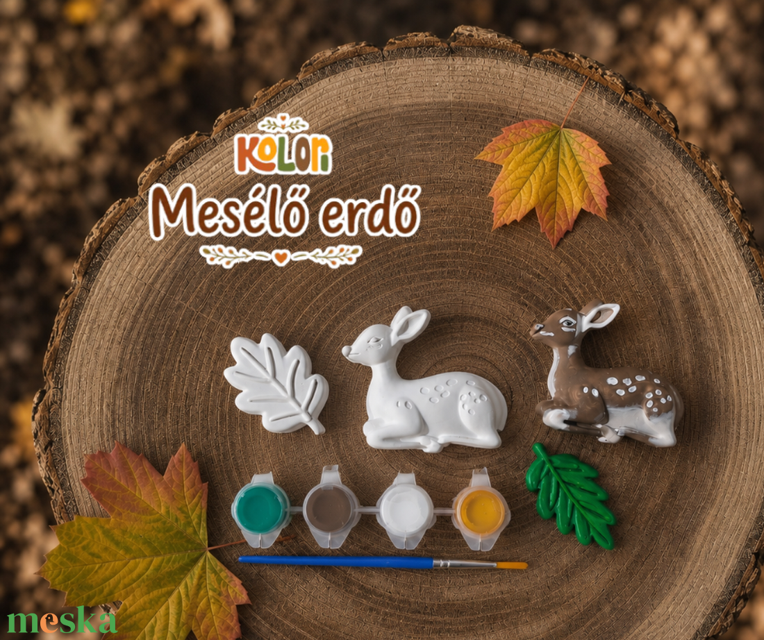 Mesélő erdő - Erdei állatos gipszkifestő - diy (csináld magad) - egységcsomag - Meska.hu