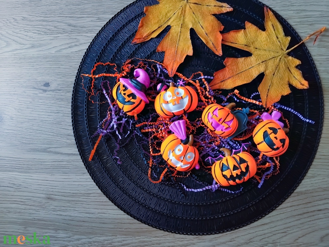 Halloween tökök - élénk neonos festhető gipszfigura - diy (csináld magad) - egységcsomag - Meska.hu