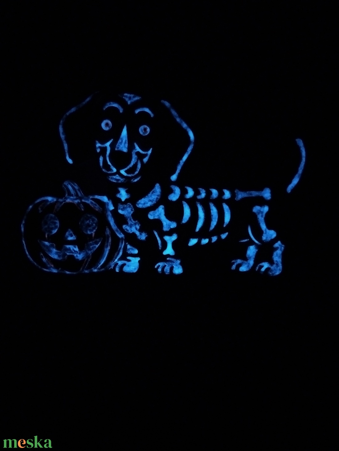 Hallowieni - világítós, tacskós festhető gipszfigura - otthon & életmód - dekoráció - halloween - halloweeni dekoráció - Meska.hu