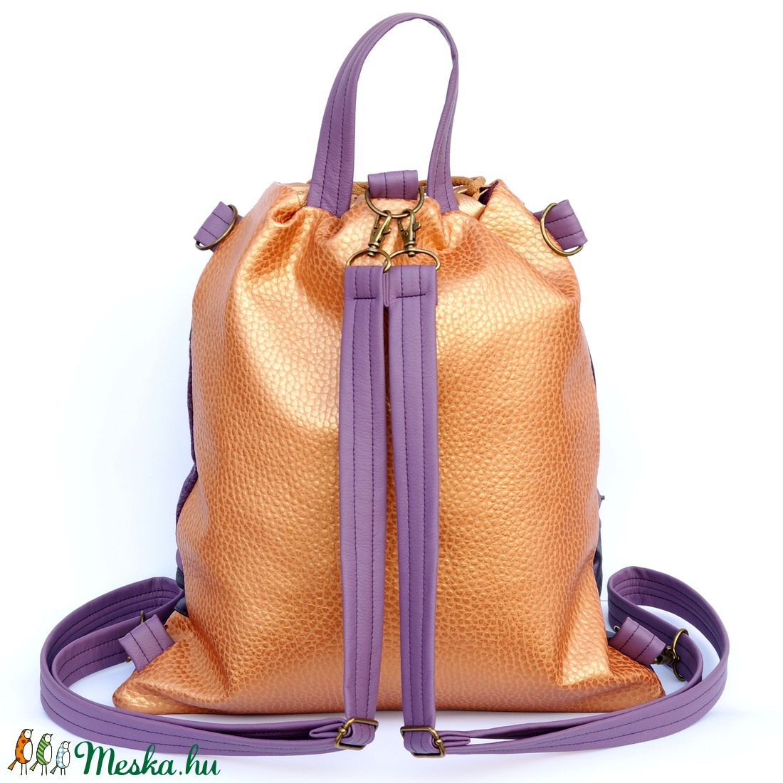 Kolorkka 2 in 1 lila-bronz hátizsák -  - Meska.hu