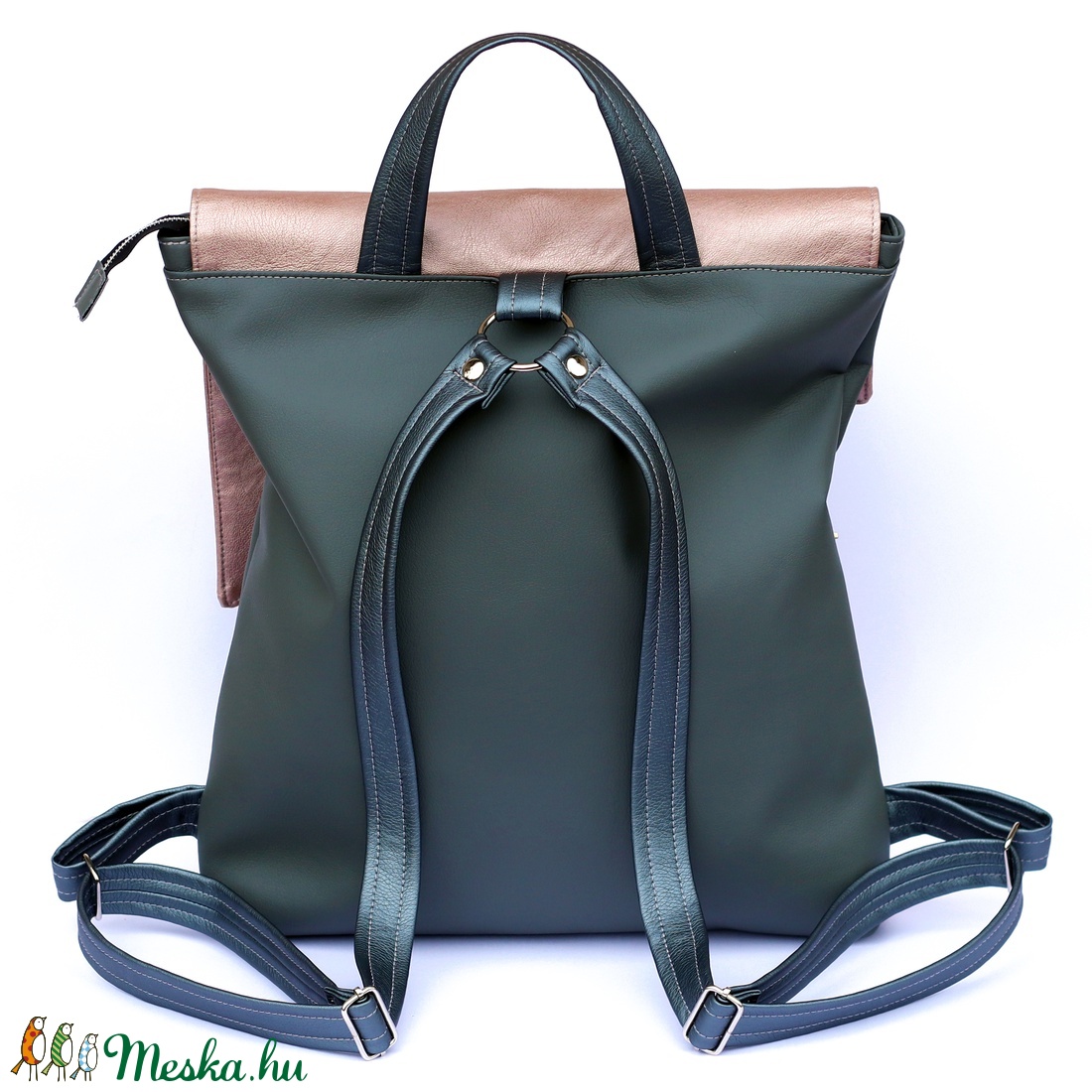 Kolorkka BASIC cipzáros hátizsák, sötét szürke-rosegold - - Meska.hu Kolorkka BASIC cipzáros hátizsák, sötét szürke-rosegold - - Meska.hu