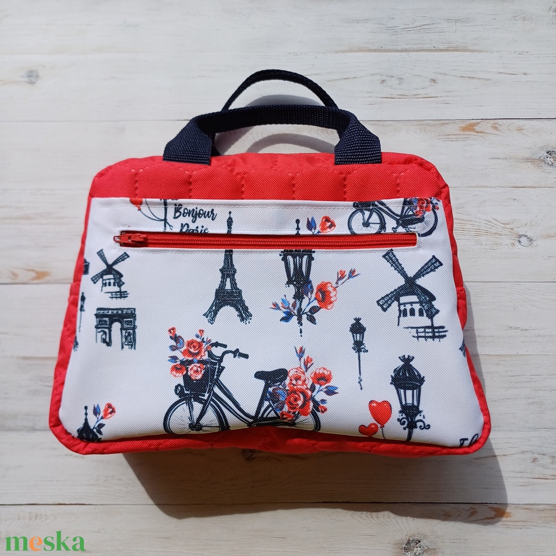 Francia szenvedély - piros utazóneszesszer a romantika kedvelőinek - táska & tok - neszesszer - Meska.hu