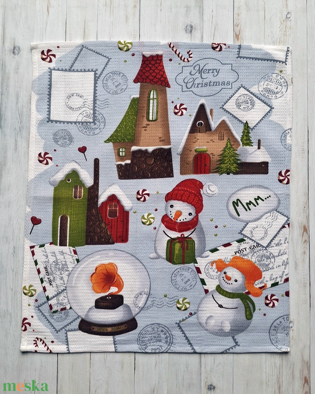 Cuki hóemberes waffle/darázsszövet konyharuha - otthon & életmód - konyhafelszerelés, tálalás - konyhai textil - konyharuha & törlőkendő - Meska.hu