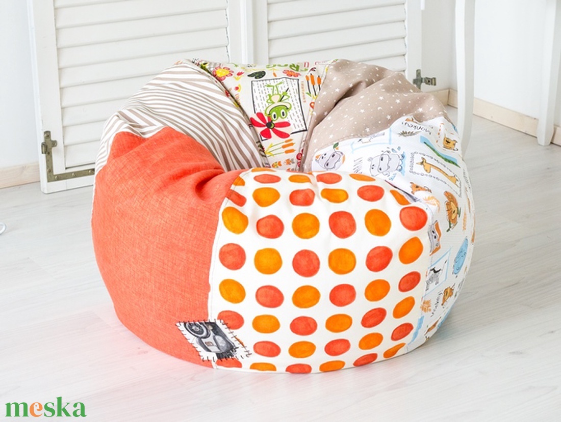 Vidám színű, süppedős patchwork babzsákfotel - KAMASZ MÉRET - narancs, klasszikus formájú babzsák tiniknek - otthon & életmód - bútor - babzsákfotel - Meska.hu Vidám színű, süppedős patchwork babzsákfotel - KAMASZ MÉRET - narancs, klasszikus formájú babzsák tiniknek - otthon & életmód - bútor - babzsákfotel - Meska.hu