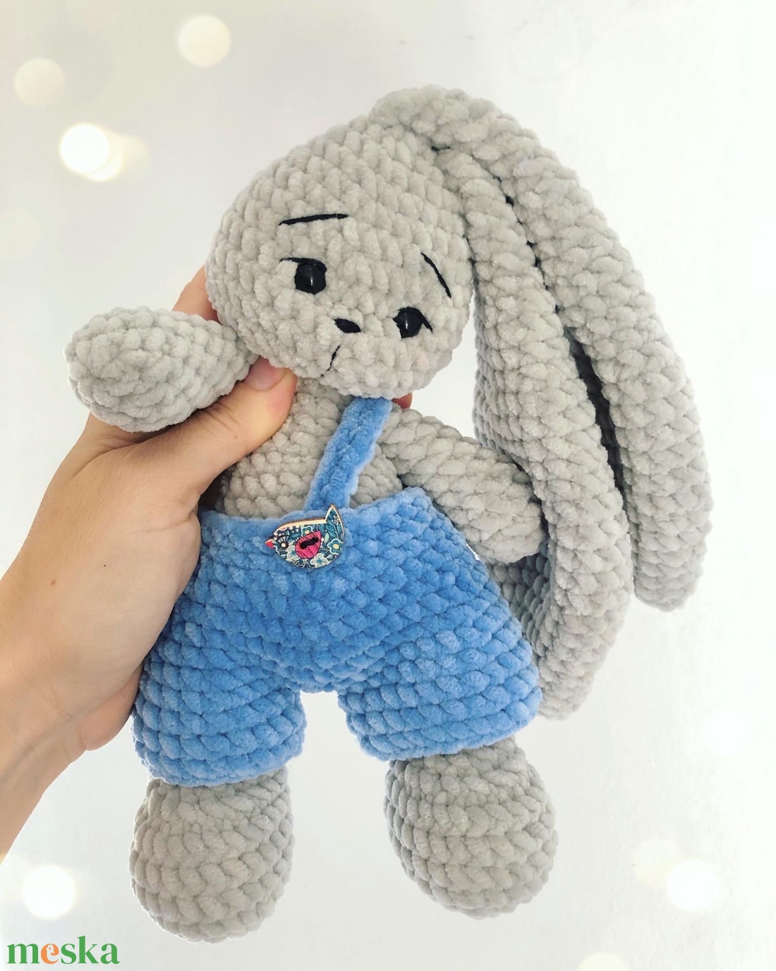 Plüss nyuszi fiú  - játék & sport - plüssállat & játékfigura - nyuszi - Meska.hu