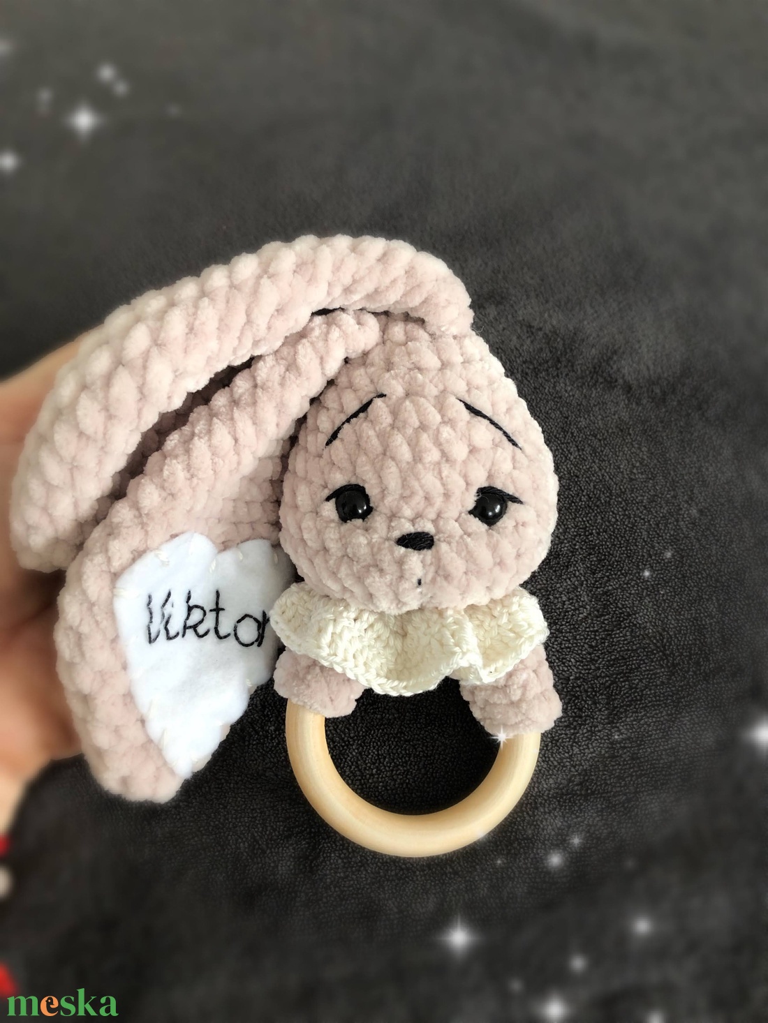 Névre szóló nyuszis csörgő  - játék & sport - Meska.hu