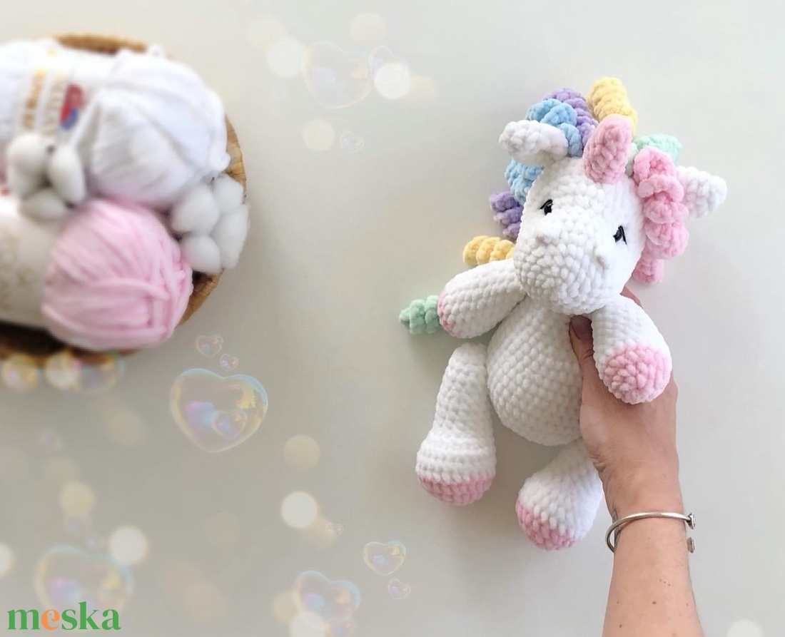 Horgolt plüss unikornis - játék & sport - plüssállat & játékfigura - unikornis - Meska.hu
