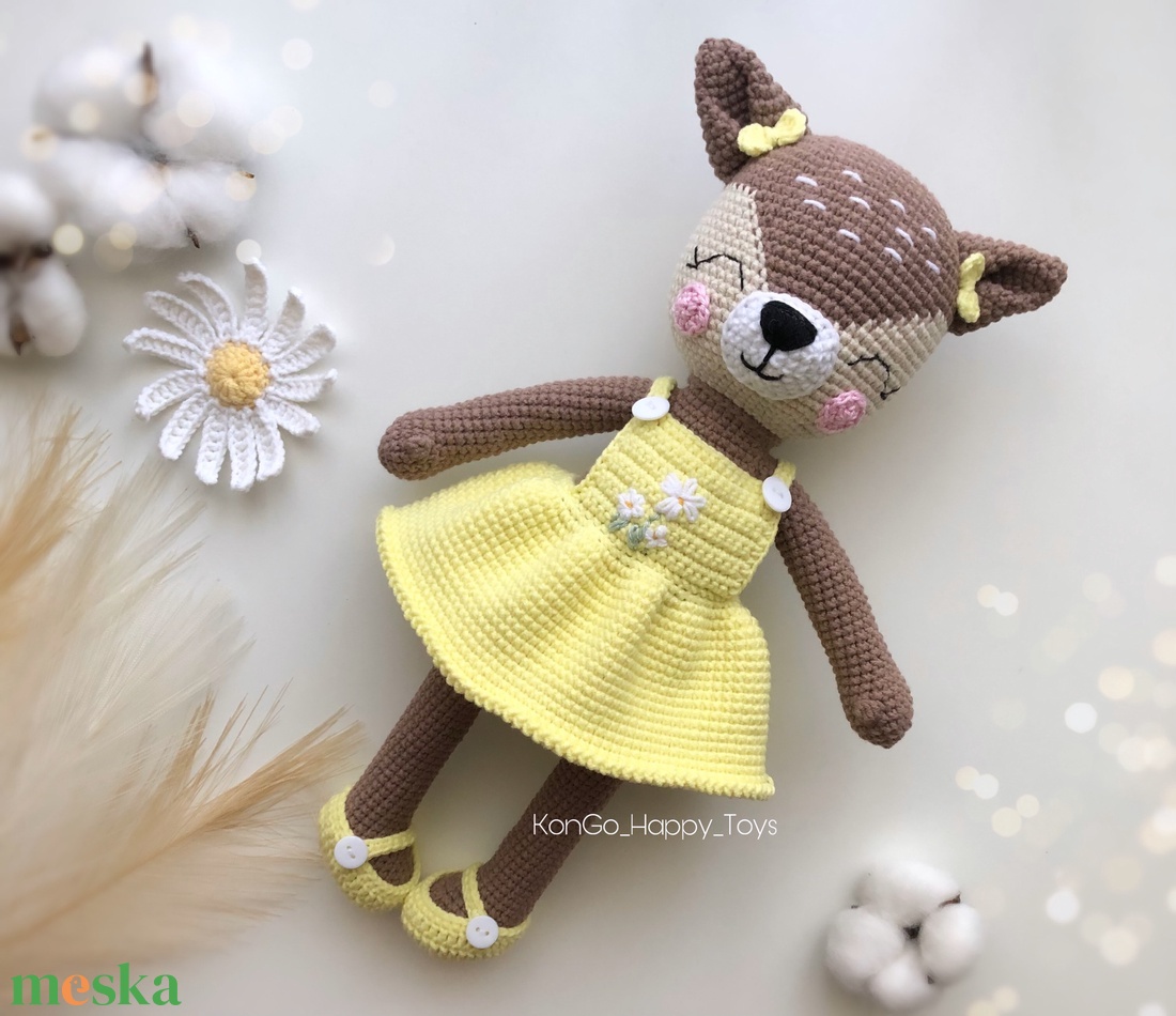 Horgolt őzike  - játék & sport - plüssállat & játékfigura - őzike, szarvas - Meska.hu