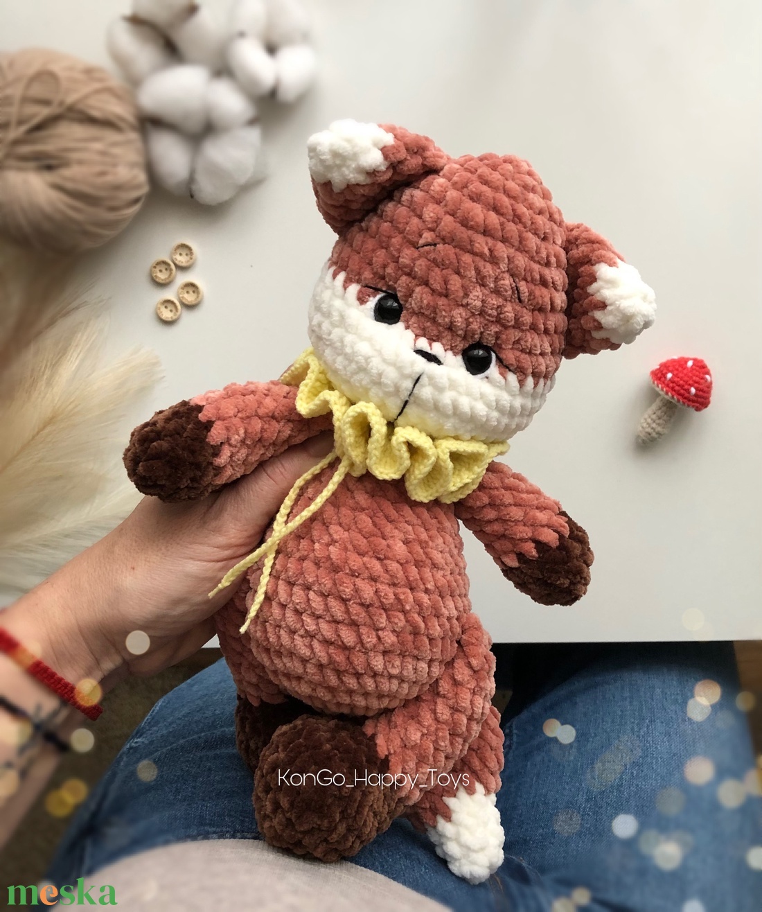 Horgolt plüss róka - játék & sport - plüssállat & játékfigura - róka - Meska.hu