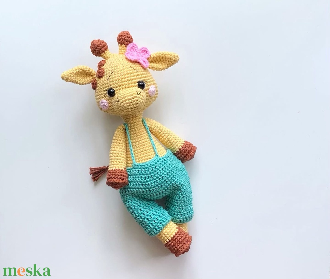 Horgolt zsiráf  - játék & sport - plüssállat & játékfigura - zsiráf - Meska.hu