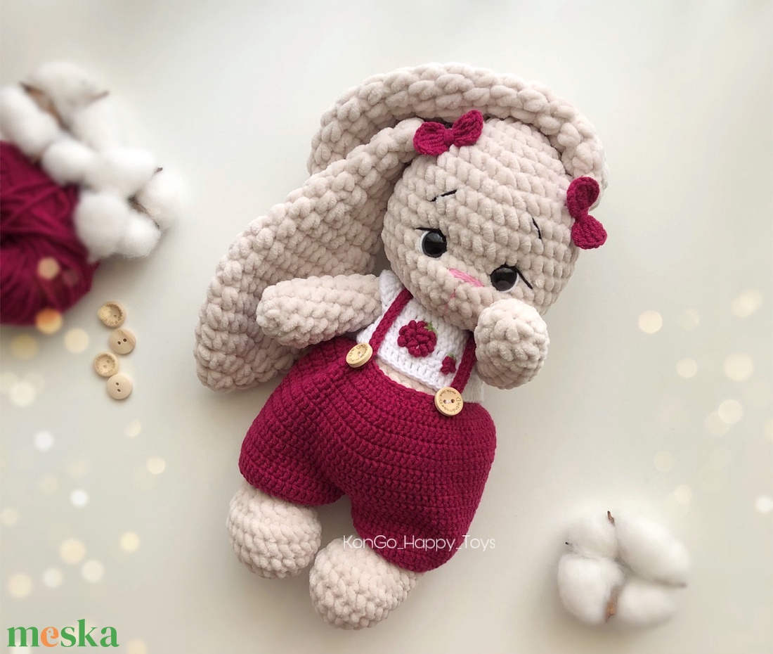 Horgolt nyuszi - játék & sport - plüssállat & játékfigura - nyuszi - Meska.hu