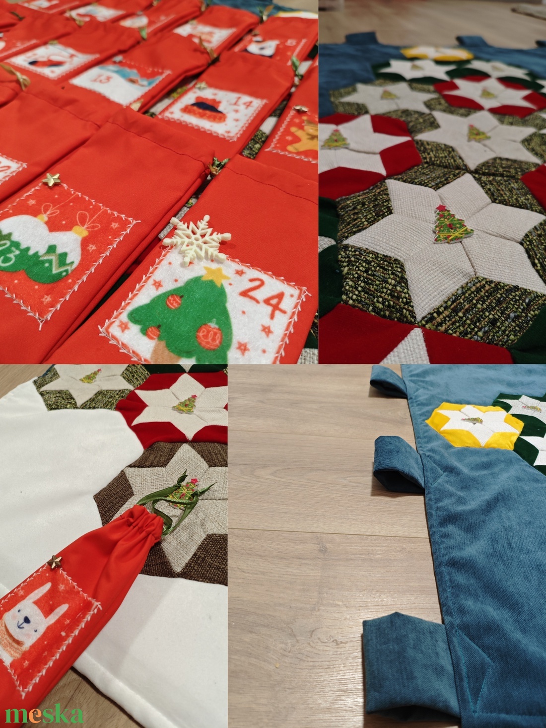 Örök adventi naptár zsákokkal - karácsony - adventi díszek - adventi naptár - Meska.hu