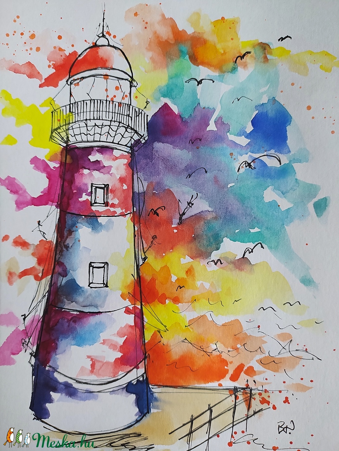 Világítótorony (Eredeti alkotás) - művészet - festmény - akvarell - Meska.hu Világítótorony (Eredeti alkotás) - művészet - festmény - akvarell - Meska.hu