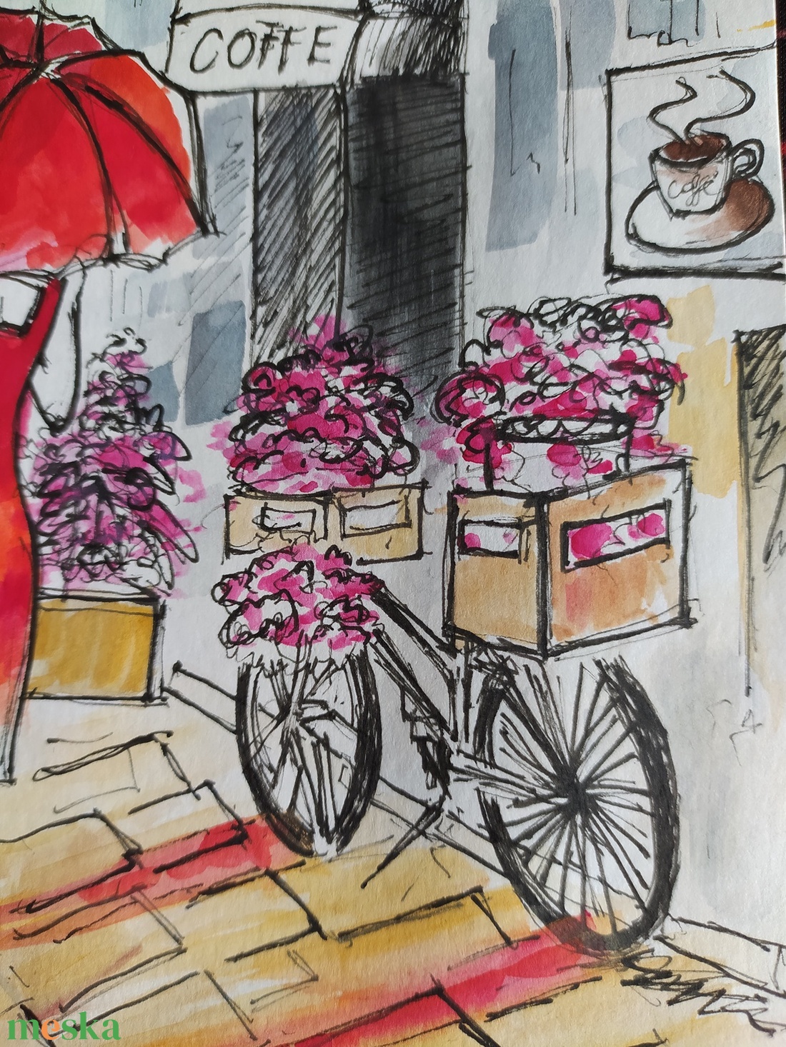 Séta Párizsban(Eredeti alkotás) - művészet - festmény - akvarell - Meska.hu Séta Párizsban(Eredeti alkotás) - művészet - festmény - akvarell - Meska.hu