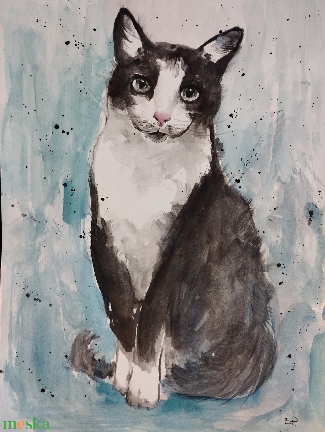 Szürke Macska - művészet - festmény - akvarell - Meska.hu Szürke Macska - művészet - festmény - akvarell - Meska.hu