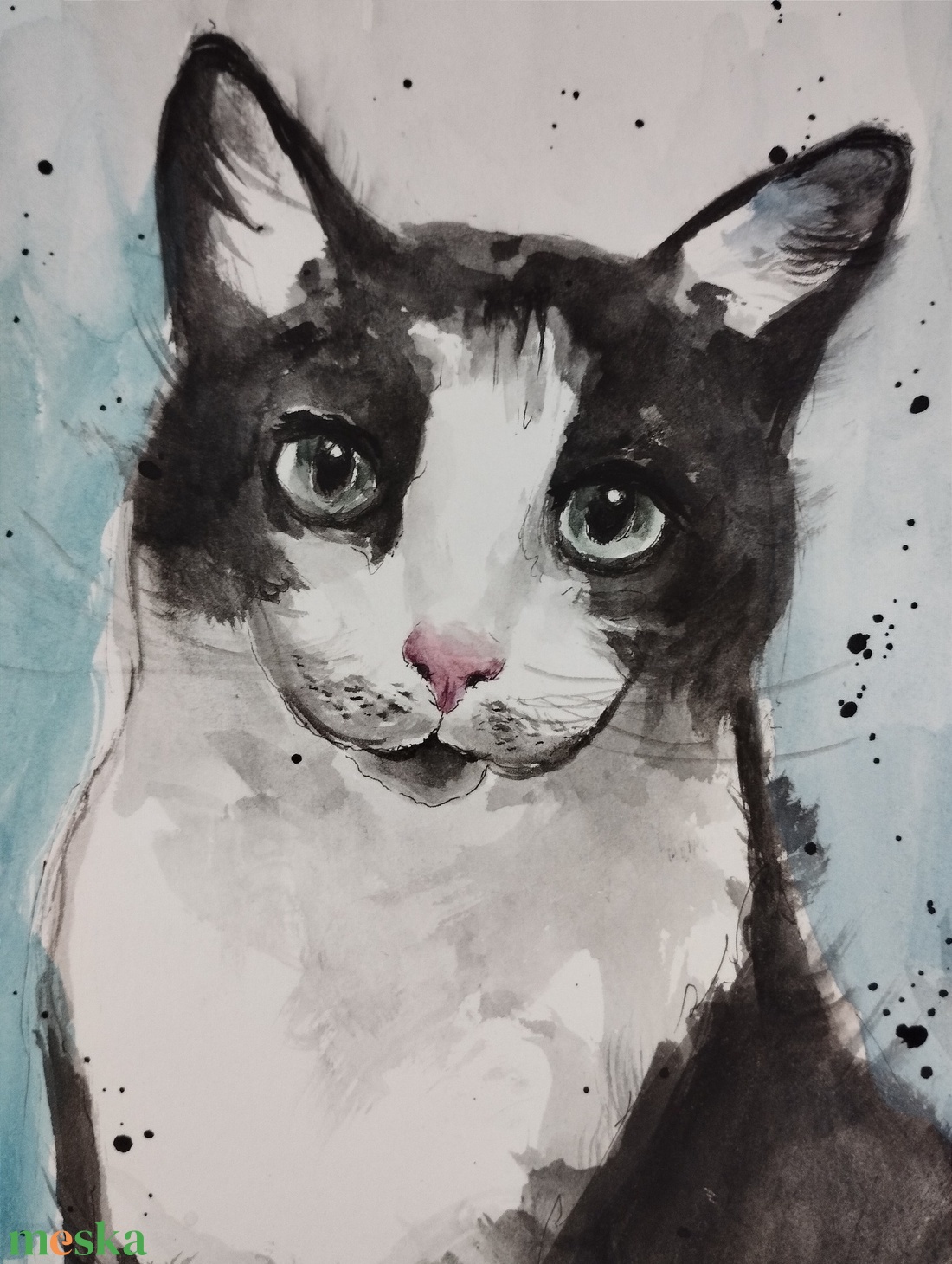 Szürke Macska - művészet - festmény - akvarell - Meska.hu Szürke Macska - művészet - festmény - akvarell - Meska.hu