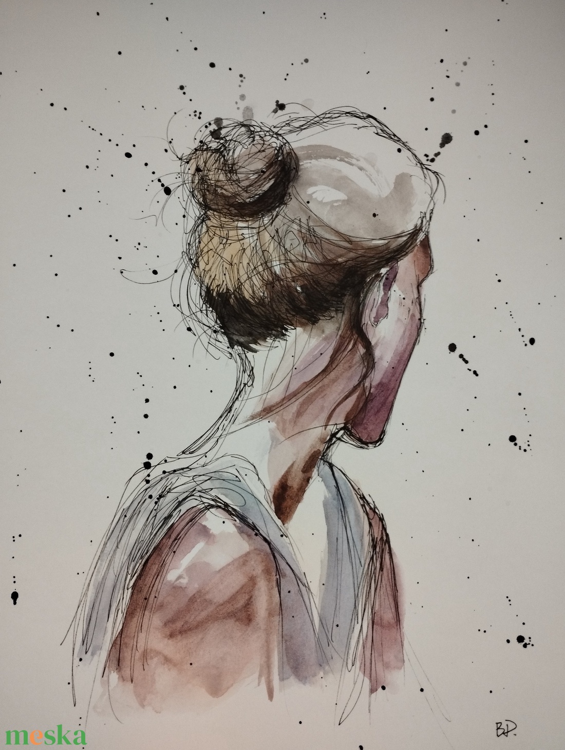 Gondolatba merülve - művészet - festmény - akvarell - Meska.hu Gondolatba merülve - művészet - festmény - akvarell - Meska.hu