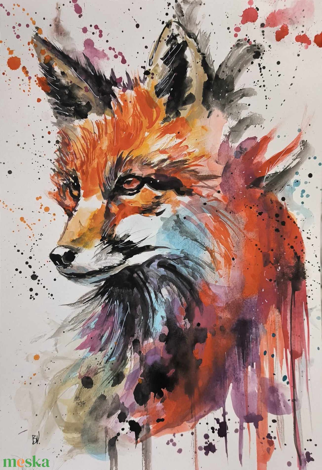 Akvarell Róka portré - művészet - festmény - akvarell - Meska.hu Akvarell Róka portré - művészet - festmény - akvarell - Meska.hu