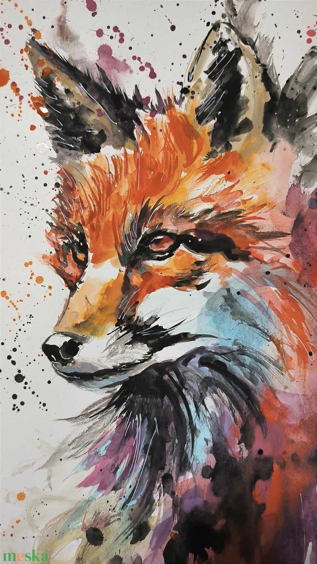 Akvarell Róka portré - művészet - festmény - akvarell - Meska.hu Akvarell Róka portré - művészet - festmény - akvarell - Meska.hu