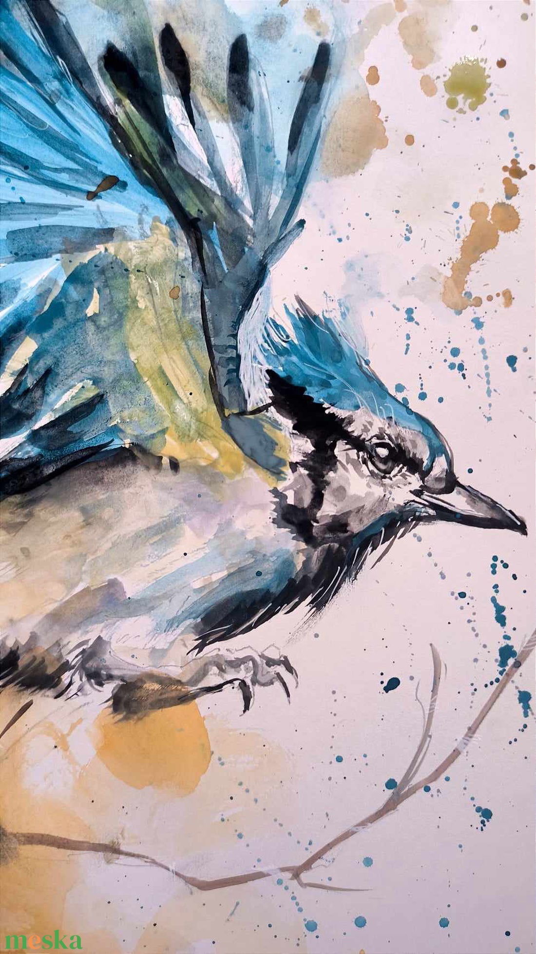 Szajkó akvarell festmény - művészet - festmény - akvarell - Meska.hu Szajkó akvarell festmény - művészet - festmény - akvarell - Meska.hu