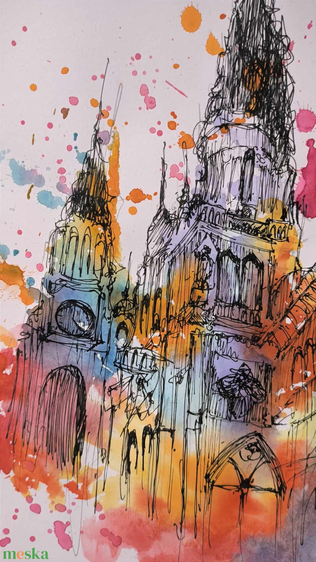 Katedrális akvarell festmény - művészet - festmény - akvarell - Meska.hu Katedrális akvarell festmény - művészet - festmény - akvarell - Meska.hu