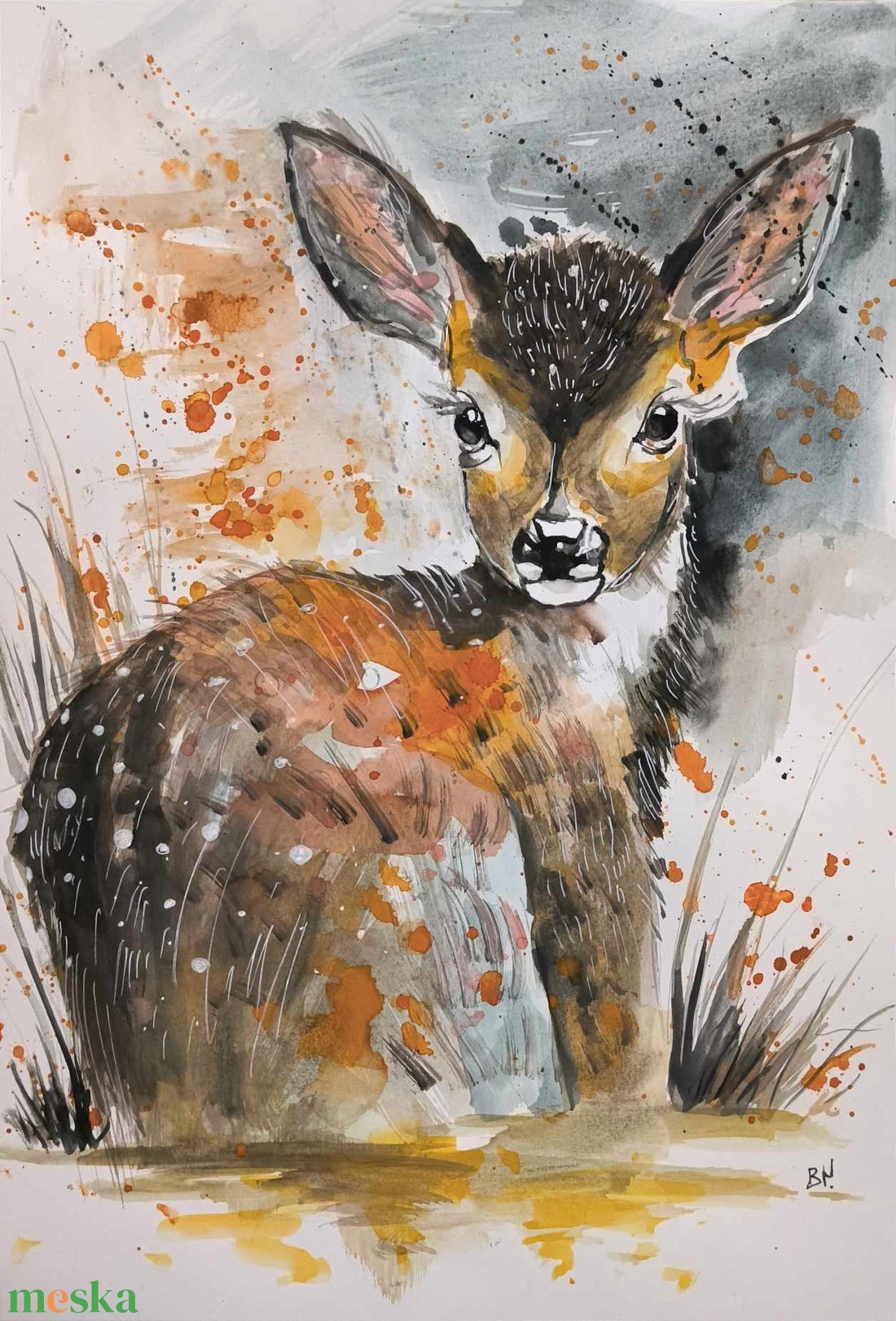 Őzgida festmény - művészet - festmény - akvarell - Meska.hu Őzgida festmény - művészet - festmény - akvarell - Meska.hu
