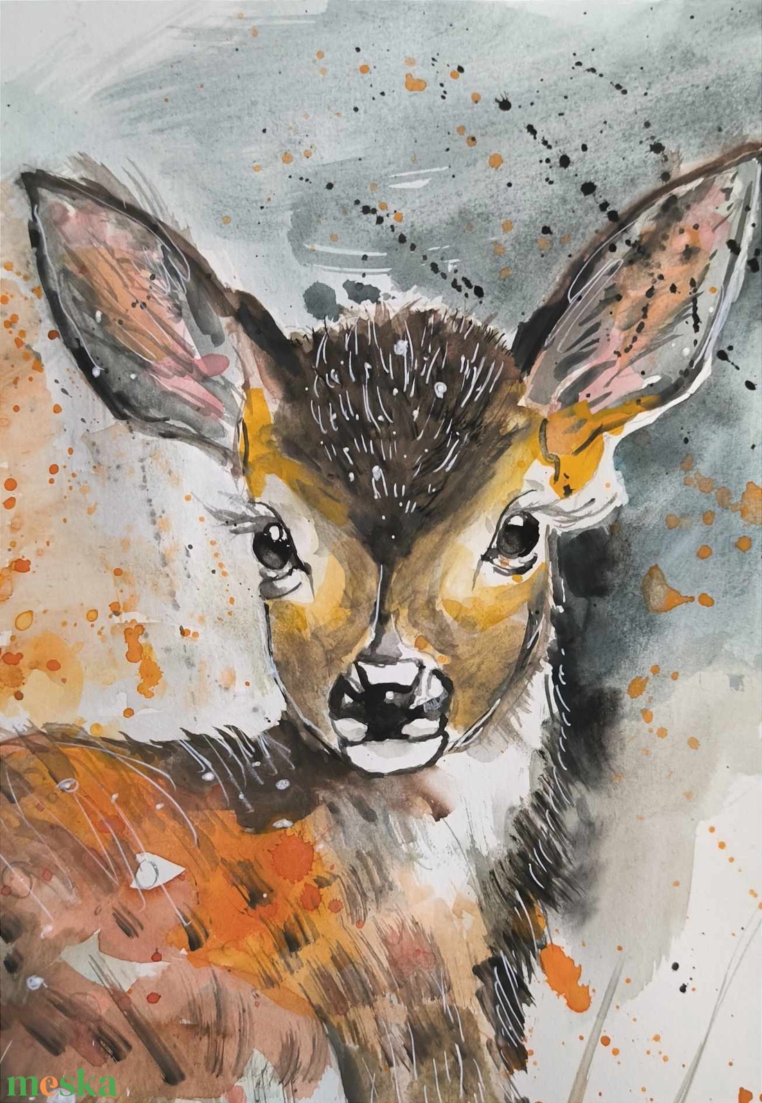Őzgida festmény - művészet - festmény - akvarell - Meska.hu Őzgida festmény - művészet - festmény - akvarell - Meska.hu