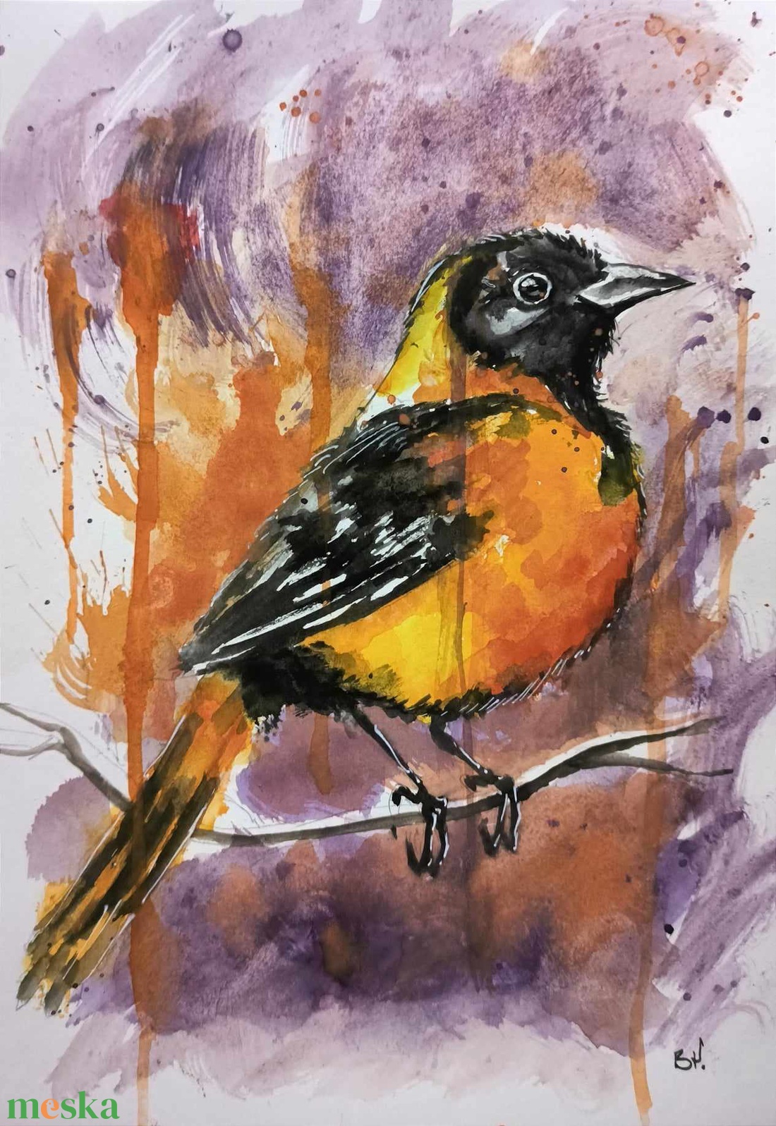 Sárgarigó akvarell festmény - művészet - festmény - akvarell - Meska.hu Sárgarigó akvarell festmény - művészet - festmény - akvarell - Meska.hu