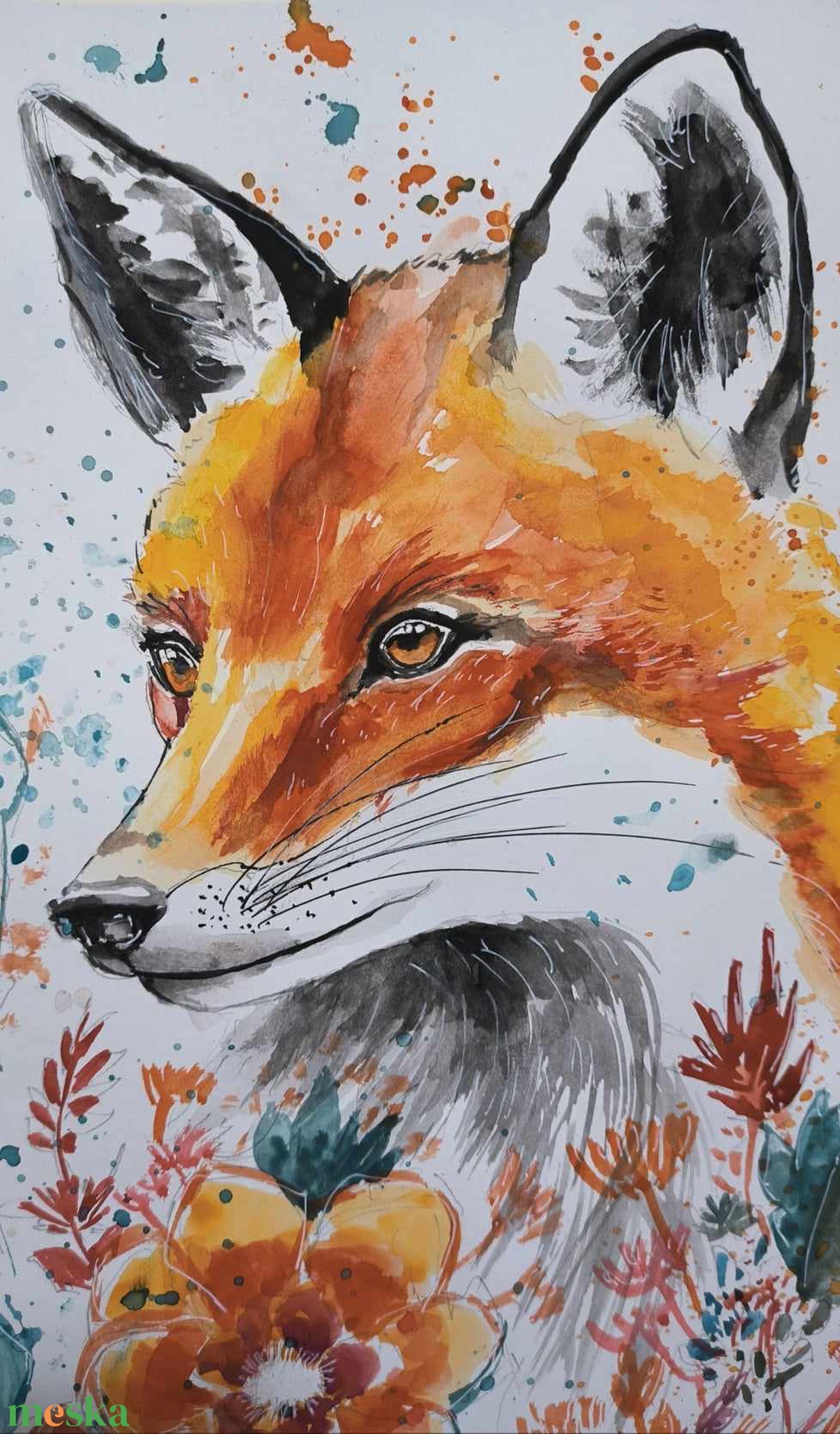 Akvarell Róka absztrakt háttérrel - művészet - festmény - akvarell - Meska.hu Akvarell Róka absztrakt háttérrel - művészet - festmény - akvarell - Meska.hu