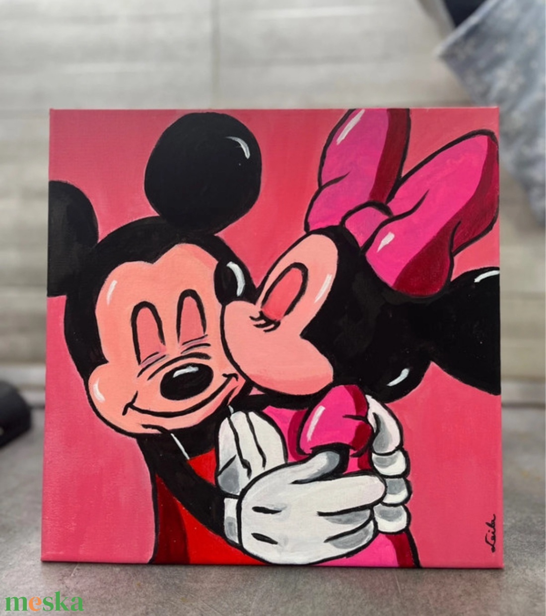 Mickey és Minnie akril festmény - művészet - festmény - akril - Meska.hu