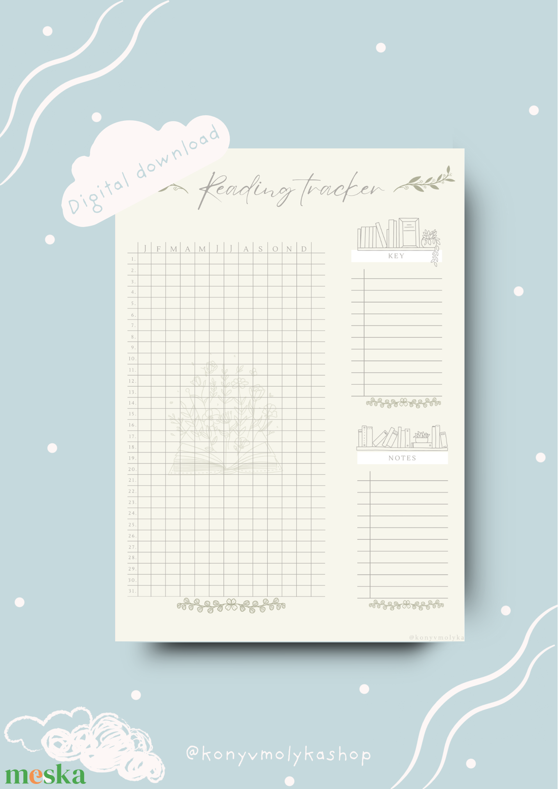 Egyszerű, virágos reading tracker, olvasásvezető könyvmolyoknak - művészet - grafika & illusztráció - digitális - Meska.hu Egyszerű, virágos reading tracker, olvasásvezető könyvmolyoknak - művészet - grafika & illusztráció - digitális - Meska.hu
