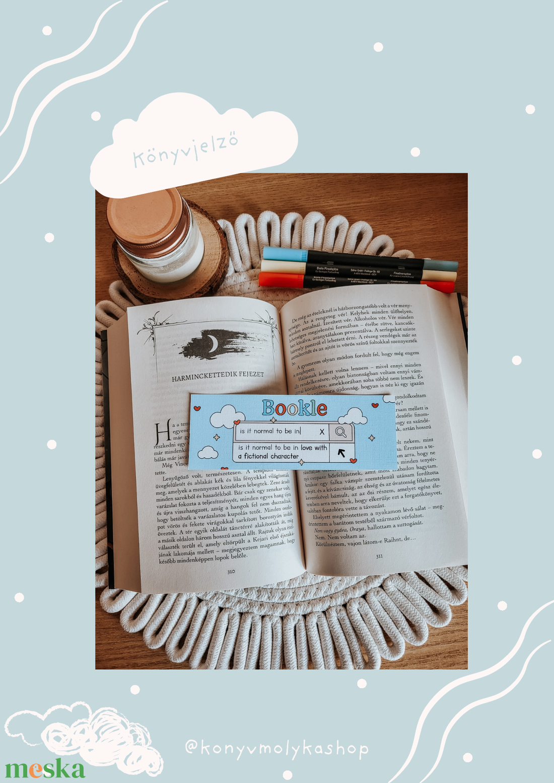 Bookle könyvjelző könyvmolyoknak - művészet - grafika & illusztráció - egyéb rajzok - Meska.hu