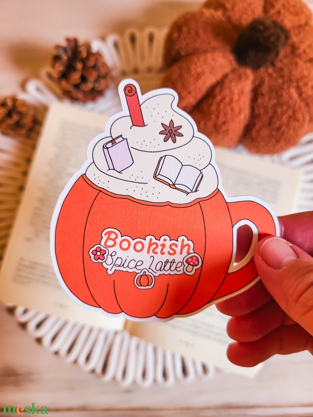 Tökös bögre alakú könyvjelző könyvmolyoknak - művészet - grafika & illusztráció - egyéb rajzok - Meska.hu