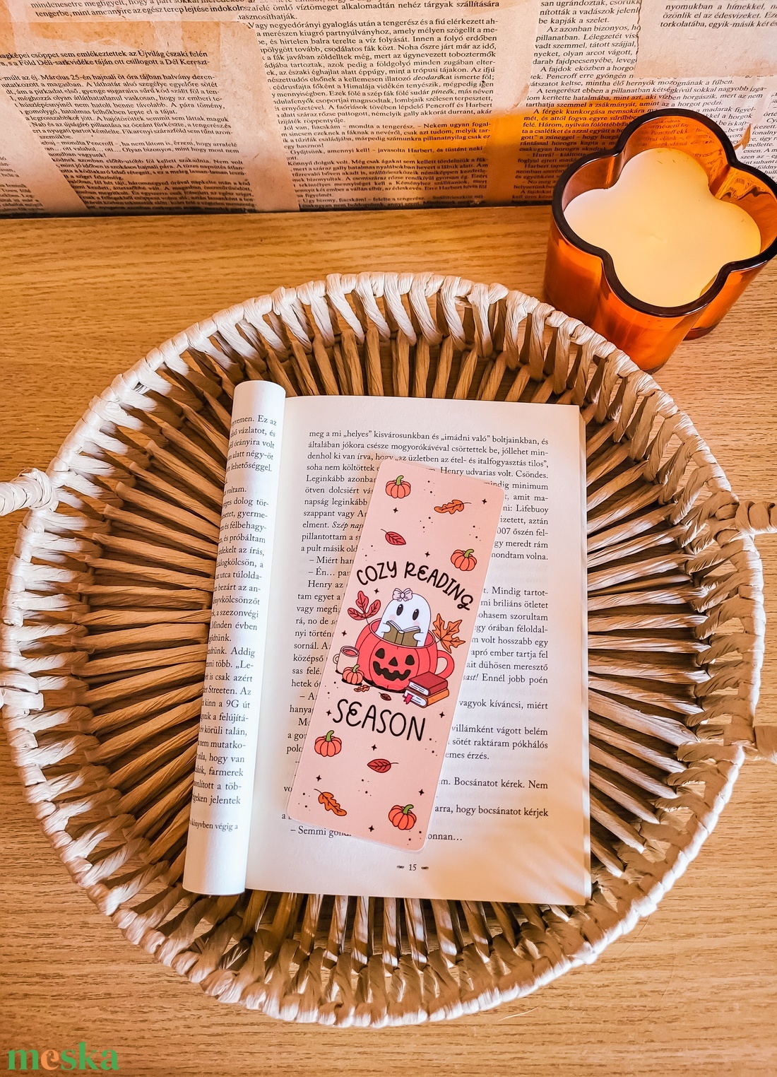 Cozy reading season könyvjelző könyvmolyoknak - művészet - grafika & illusztráció - egyéb rajzok - Meska.hu