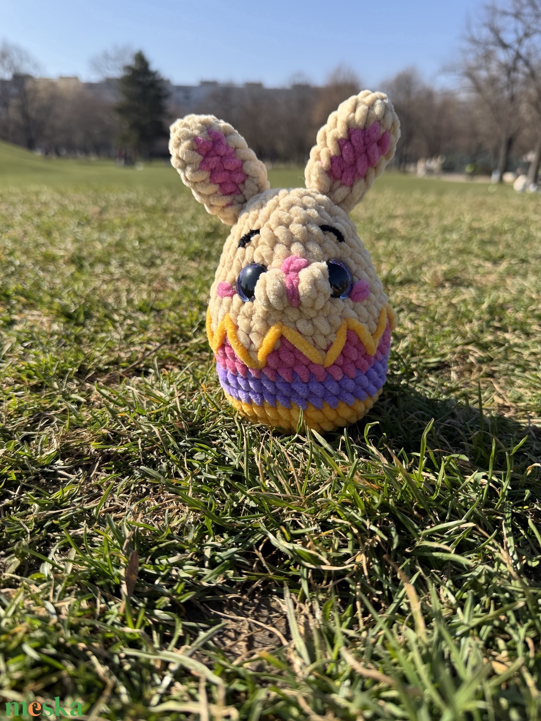 Horgolt húsvéti nyuszitojás - ünnepi díszek, dekorációk - húsvéti díszek és dekorációk - húsvéti tojás, hímestojás - Meska.hu