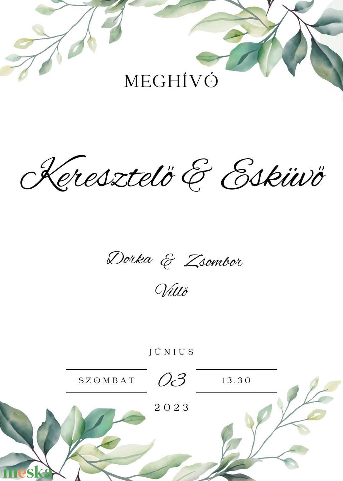 Személyre szabott, esküvői meghívó - művészet - grafika & illusztráció - digitális - Meska.hu