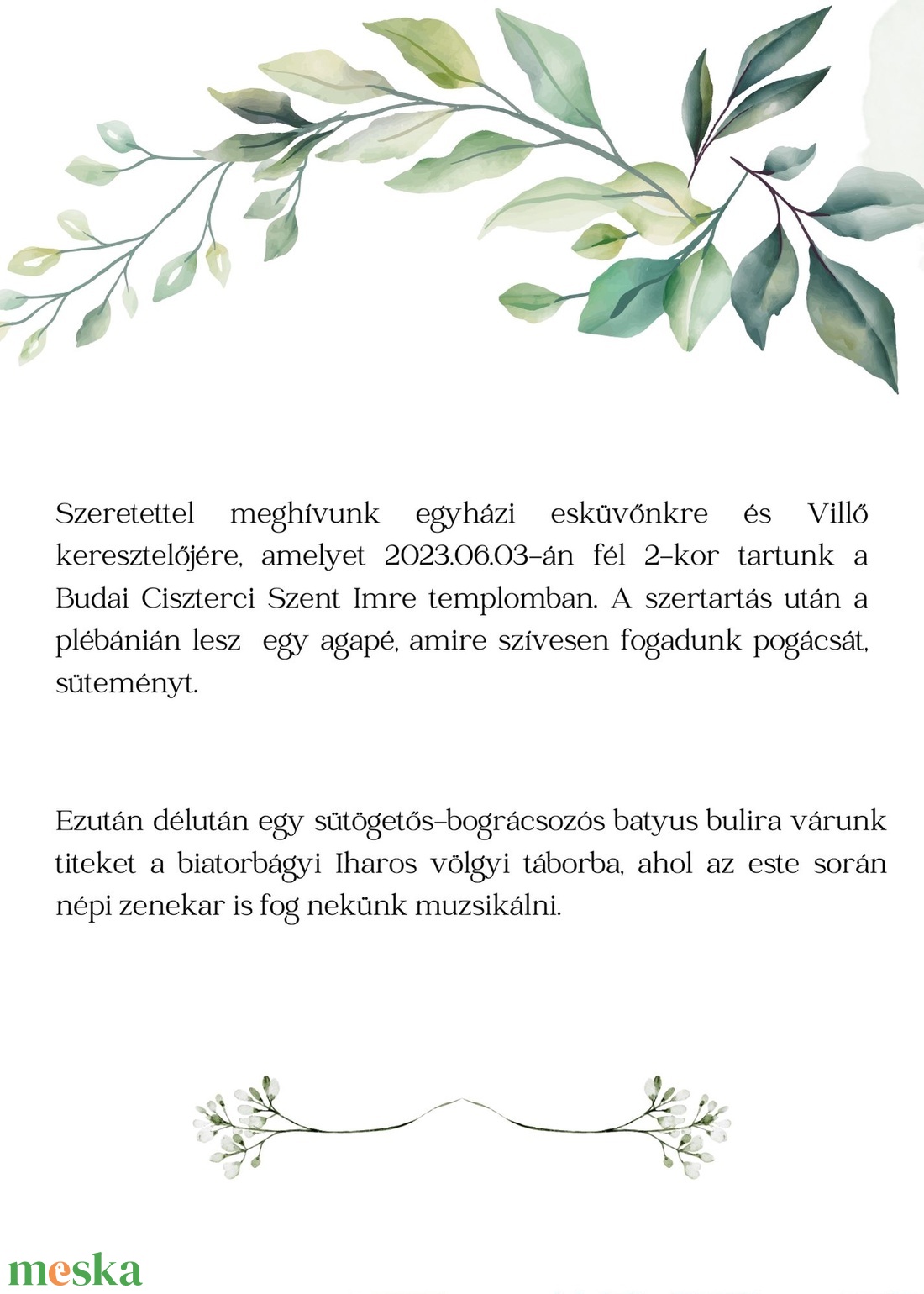 Személyre szabott, esküvői meghívó - művészet - grafika & illusztráció - digitális - Meska.hu