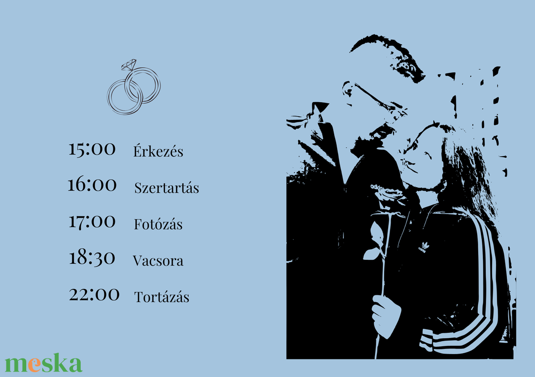 Személyre szabott, esküvői meghívó - művészet - grafika & illusztráció - digitális - Meska.hu