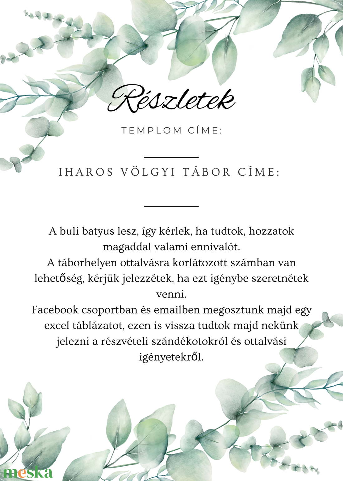 Személyre szabott, esküvői meghívó - művészet - grafika & illusztráció - digitális - Meska.hu