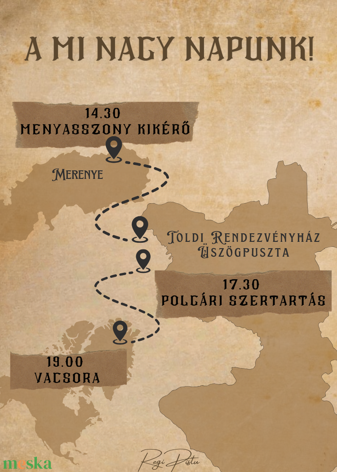 Személyre szabott, esküvői meghívó - művészet - grafika & illusztráció - digitális - Meska.hu