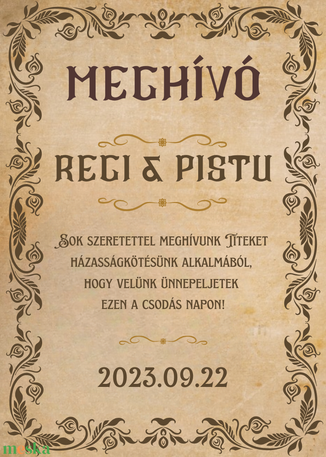 Személyre szabott, esküvői meghívó - művészet - grafika & illusztráció - digitális - Meska.hu