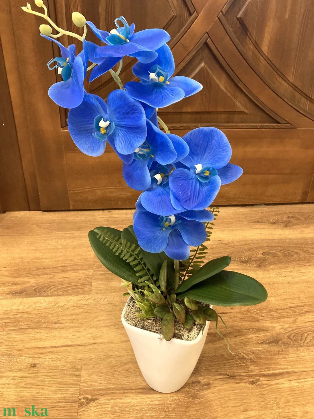 Nagy virgú kék orchidea 60 cm - otthon & életmód - dekoráció - asztal és polc dekoráció - asztaldísz - Meska.hu