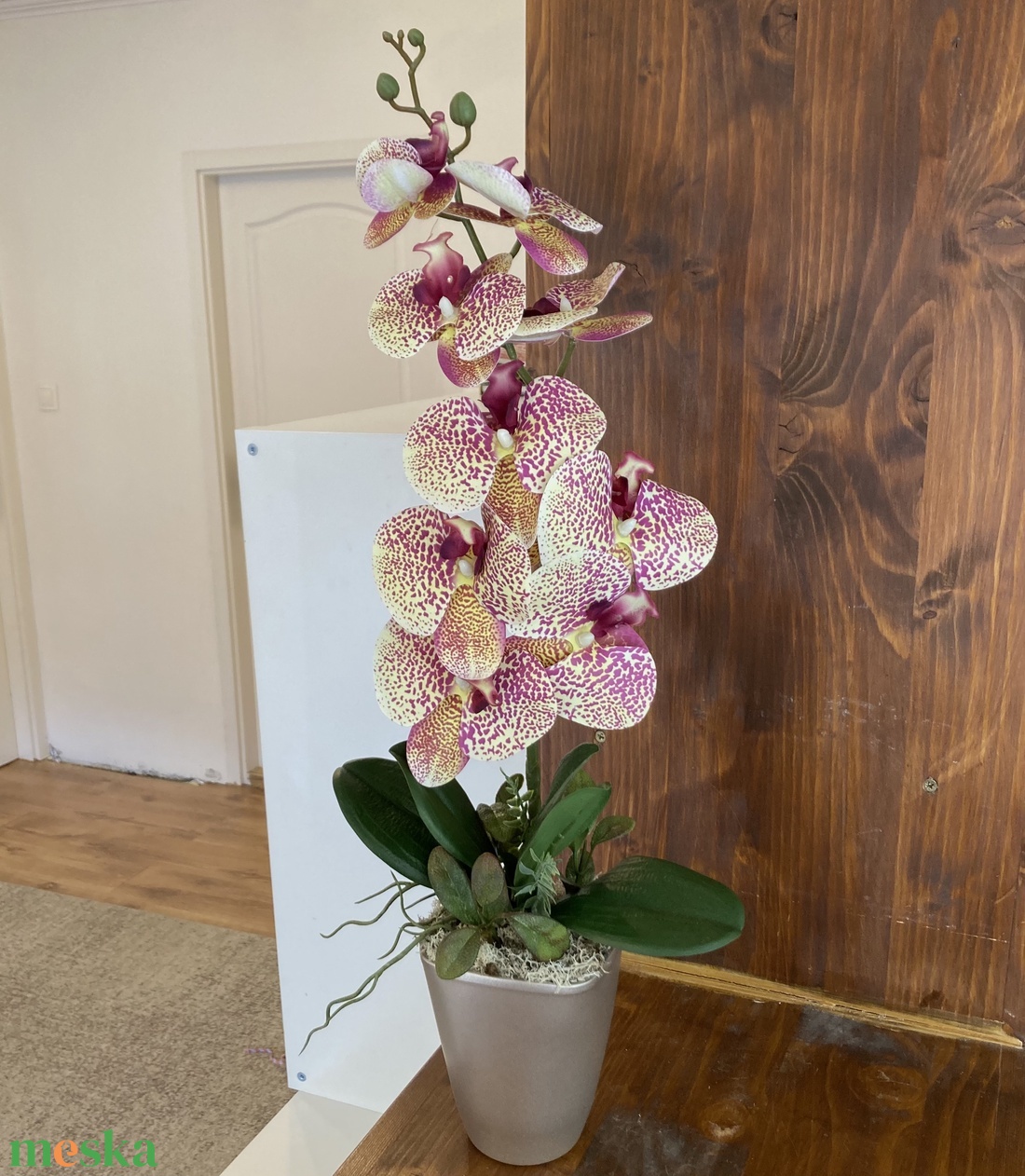 Foltos-mintás Orchidea 60 cm - otthon & életmód - dekoráció - asztal és polc dekoráció - asztaldísz - Meska.hu
