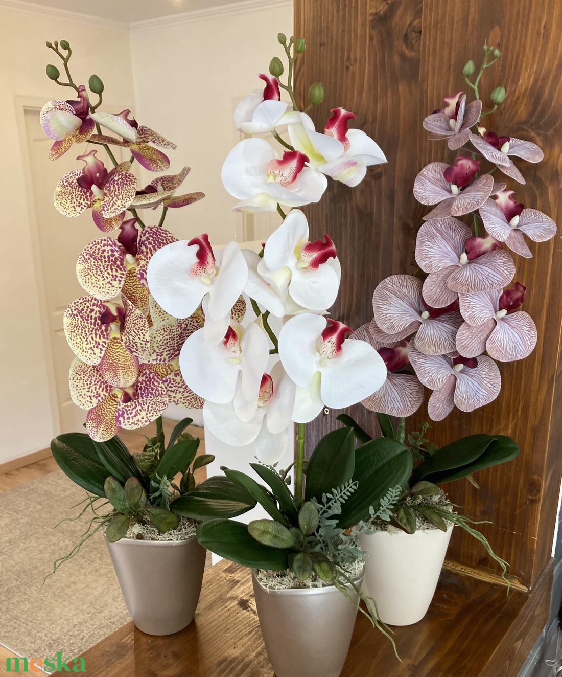 Foltos-mintás Orchidea 60 cm - otthon & életmód - dekoráció - asztal és polc dekoráció - asztaldísz - Meska.hu
