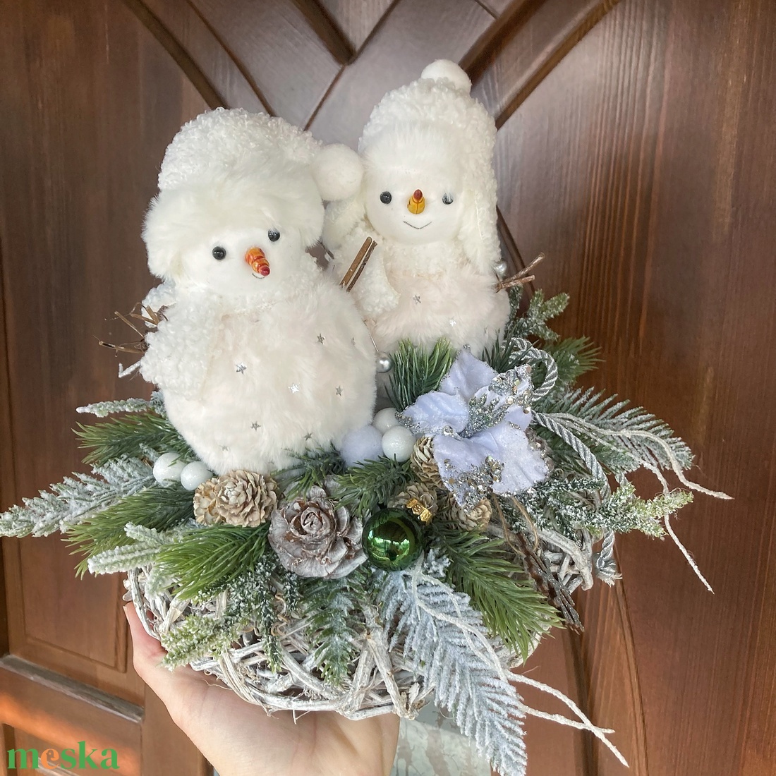 Téli adventi asztaldísz  - karácsony - adventi díszek - adventi asztaldísz - Meska.hu