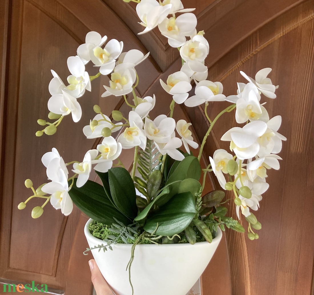 Fehér orchidea 50 cm - otthon & életmód - dekoráció - asztal és polc dekoráció - asztaldísz - Meska.hu